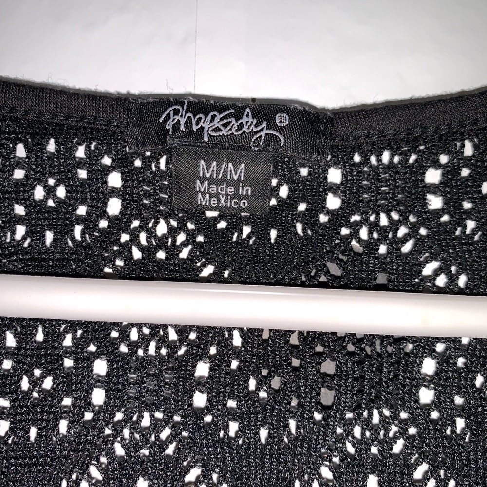 🌈5/$25🌈 EUC Rhapsody black lace see thru top M - Picture 5 of 7